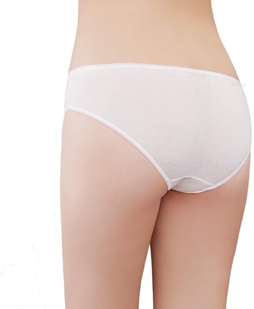 gypsy incGypsy 20 Pcs Disposable Spunlace Panties for Women | Use & Throw Briefs - Non Woven Bikini | for Spa,Salon,Body Massage,Travel,Pregnancy,Menstruation,Periods,Surgery,Hospital Stay | White - Free Size