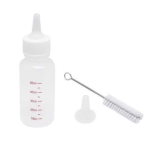 Winstory 50 ml alimentación leche atención de enfermería botella pezón cepillo Kit para recién nacido Mascota Perro Cachorro Gato Gatito