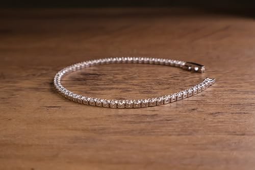 Sterling Silver S925 Cubic Zironica Tennis Bracelet - 7.5"3