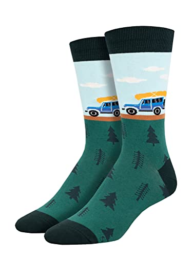 Chaussettes pour homme avec motif camping vert taille unique coton Socksmith