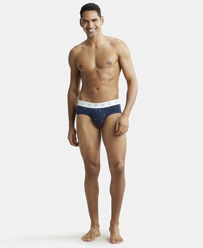 Image of Jockey |Style NY01|Men's Super Combed Cotton Elastane Stretch Printed Brief with Ultrasoft Waistband