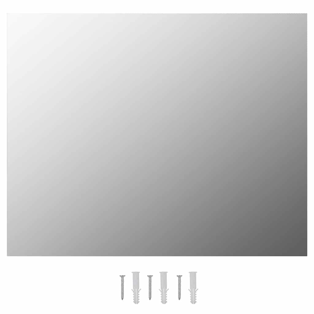 KGHFDVB Frameless Rectangular Wall Mirror 100x60 cm, Quality Glass with High Reflectivity, Clean-Cut Design Enhances Brightness and Space, Includes Mounting Hardware for Horizontal