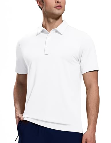 Image of MIER Polo Shirts for Men Short Sleeve Dry Fit Performance Golf Tennis Active Collared Shirts, UPF 50+ Sun Protection