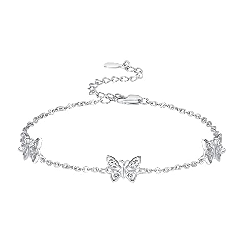Palpitate Butterfly Bracelet Celtic knot Bracelet Sterling Silver Bracelets for Women Irish Celtic Jewelry Good Luck Jewelry Gifts Cover