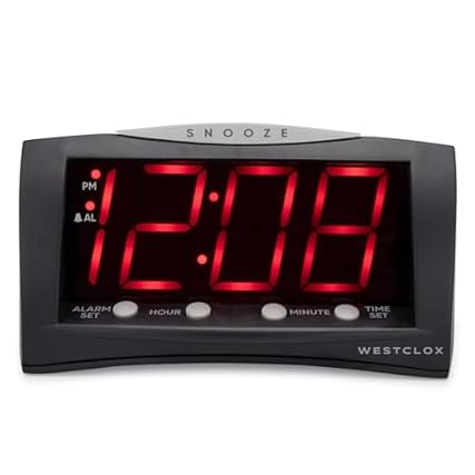 Westclox Digital Alarm Clock for Bedroom or Office, Large 1 . 8 Red LED Display with Oversized photo Westclox Digital Alarm Clock for Bedroom or Office, Large 1 . 8 Red LED Display with Oversized