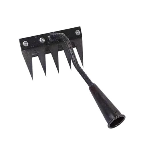 Weeding Removal Rake Garden Hoe Gardening Tool Hardened Garden Hand Rake Weeding Tool for Farming Loosening Tilling Soil Yard, 5 Teeth