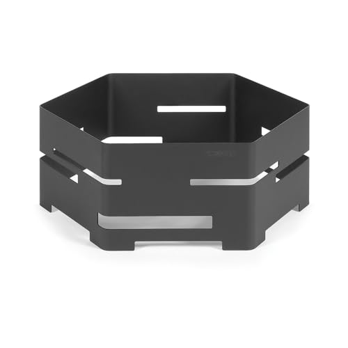 Rosseto SM134 16-Inch Steel Hexagon Buffet Riser, Medium, Black Matte