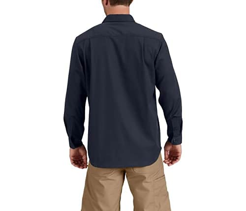 Carhartt Mens Big & Tall Rugged Professional Long Sleeve Work Shirt, Navy, 4XL