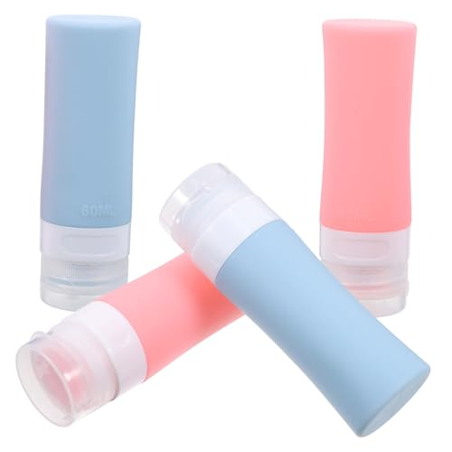 SMASOLO 4個 旅行用シリコン詰め替え容器 漏れ防止トラベルボトル 化粧品収納 軽量コンパクト 収納袋付きシャンプーボトル出張やジムに