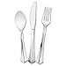 Wna Comet WNA612375 Plastic Cutlery, 25 ea Forks-Knives-Spoons, 75-PK, Silver