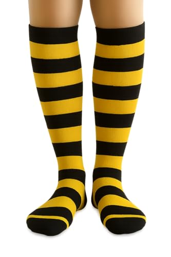 Image of PolyMedea Elite Quality Colorful Soft Cotton Women's Striped Knee High Socks
