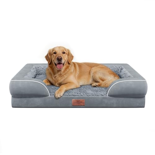 Comfort Expression Orthopedic Dog Bed for Large Dogs 36x27 Inch, Waterproof Supportive Egg Crate...