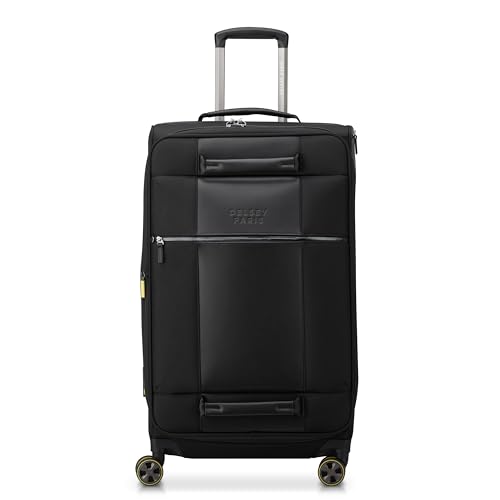 DELSEY Paris Wagram Softside Expandable Luggage with Spinner Wheels, Black, Checked 26 Inch Trunk