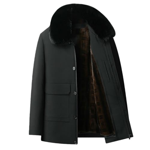 Chaqueta acolchada para hombre de invierno abrigo medio largo forro grueso contra viento frío