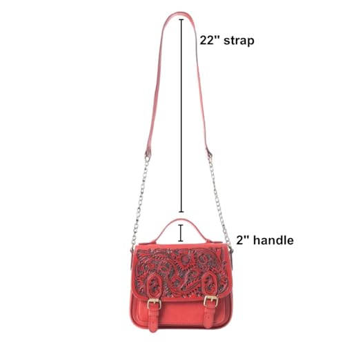 Myra Bag Leather Western Floral Embossed Boho Shoulder Bag for Women4