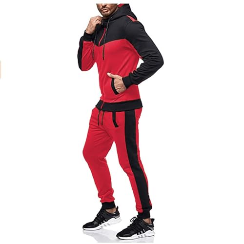 Image of Marine Royal Track Suits for Men Set Full Zip Sweatsuit Outdoor Jogging Men Tracksuits