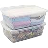 16 Quart Clear Storage Boxes, Plastic Storage Containers, 2 Packs