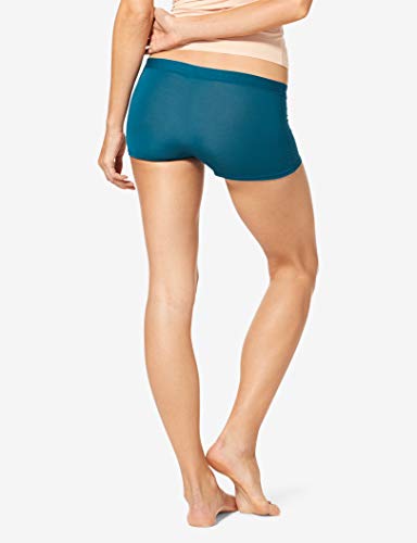 Tommy John Women's Second Skin Boyshort Panties - 3 Pack - Comfortable Boxer Brief Underwear for Women (Ink Blue, Medium)