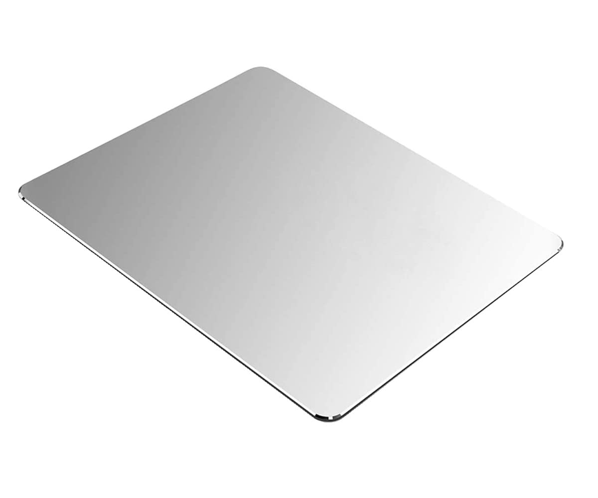 Metall-Aluminium Mauspad – Doppelseitig (Alu/Leder), 24x20 Cm, Dünn & Hart, Wasserdicht