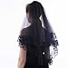 Black Lace Veil Bridal Wedding Veils Halloween for Women Brides Wedding Bachelorette Party Shower