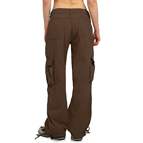 Cargo Pants Women Baggy Hiking Casual Cotton Military Tactical Army Combat Work Pants With 7 Pockets,Brown 3Xl #TOP5