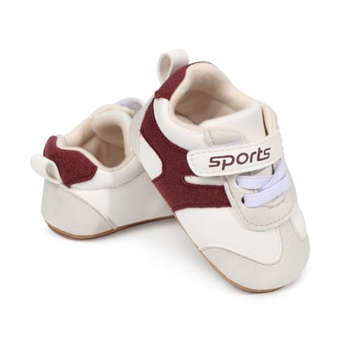 Image of HsdsBebe Baby Boys Girls Pu Leather Hard Bottom Walking Sneakers Toddler Rubber Sole First Walkers Infant Cartoon Slippers Crib Shoes