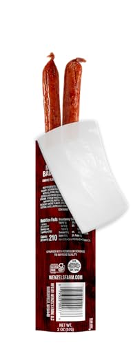 Wenzel’s Farm Bacon with Cheddar Sticks │Snack Sticks │ Flavorful, Natural Smoked │ High Protein, Low Carb │ No MSG, Fillers, Binders, Artificial Colors │ Gluten Free | 16 sticks (8 packs of 2)