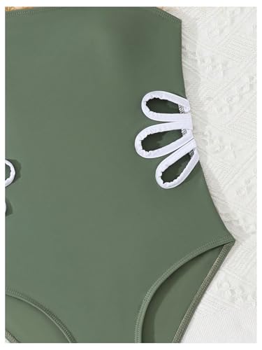 Image of SHENHE Girl's Colorblock Cut Out One Piece Swimsuit Beach Sports Swimwear Bathing Suit
