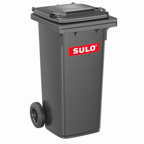 Sulo 120 Liter Müllbehälter Mülltonne Abfalltonne | Anthrazit | Für alle DIN-Kammschüttungen |Made in DE| Extra Starker Kunststoff | Vollgummiräder | Leicht zu Reinigen | UV-Fest