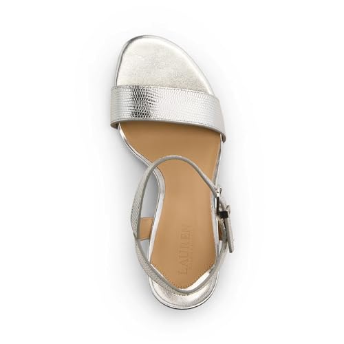 Image of Lauren Ralph Lauren Gwen Crinkle Patent Leather Sandals