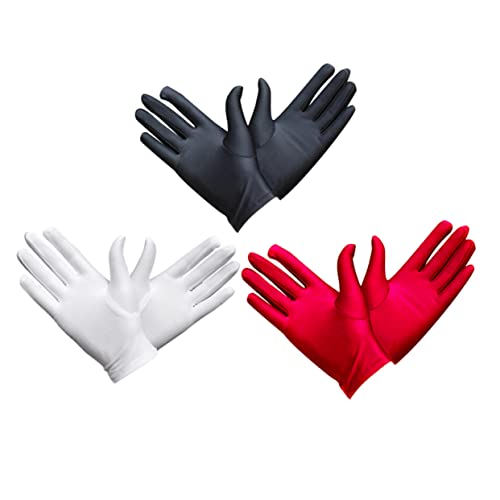 OSALADI 3 Pack Stretchy Elastic Gloves for Jewelry Handling Party Men's Fashion Gloves for Etiquette Inspection Electronics Glass Industry
