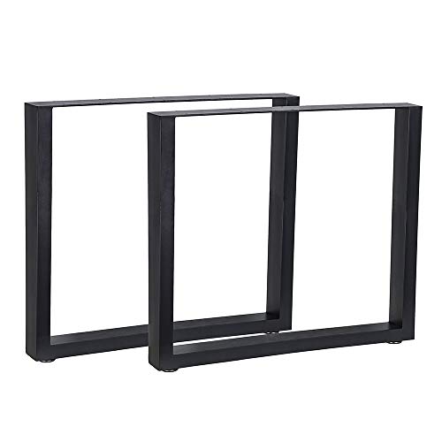 Melko 2X Tischkufen aus Vierkantrohr 80 x 72 cm Tischbeine Industrielook Tischuntergestell inkl. Bodenschoner Cover