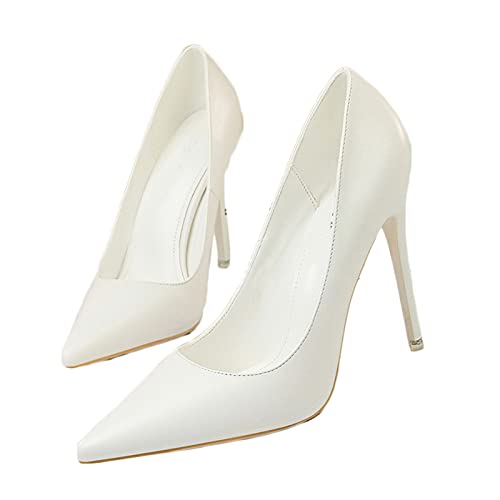 Damen Pumps Große,Stöckel Schuhe Stiletto Absatz Mit Spitzen Zehen,PU...