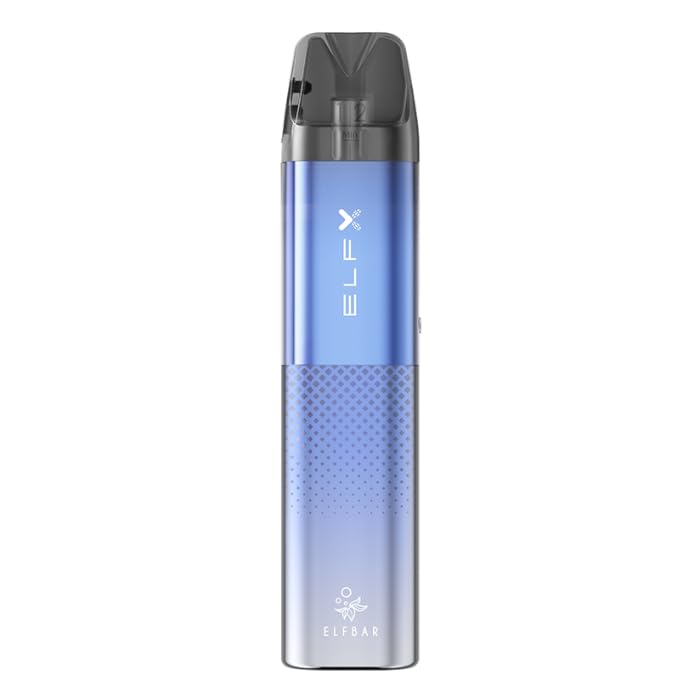 Elf Bar ELFX Pod Kit, 1000mAh Battery, LED Indicator, Top Fill Design, 30W Maximum Output, Dual Mesh Pod, 2ml Cartridge Capacity, No Nicotine (Blue)