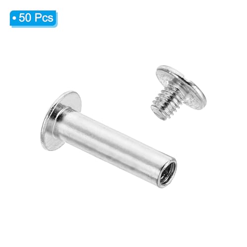 Connecteurs en acier M5 x 18 mm argenté pour rivets de cuir - 3
