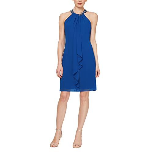 Image of S.L. Fashions Womens Jewel Halter Sheath Dress (Petite and Regular)