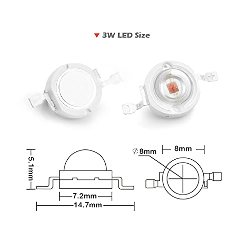 Image of CHANZON 10 pcs High Power Led Chip on Board 3W Red
