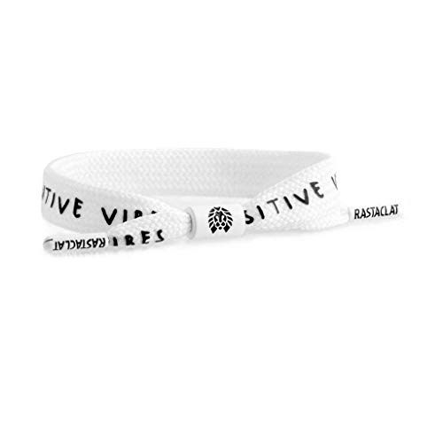 Rastaclat Positive Vibes Shoelace Bracelet White Black