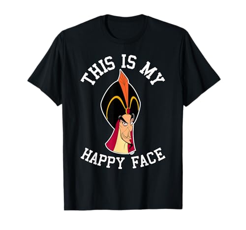 T-shirt Disney Jafar Happy Face vêtement en coton doux contre les irritations de la peau