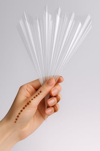 Henna Empty Cones – Cellophane Cones for Icing, Cake Decorating, Paste, Gel & DIY – Disposable & Refillable (Transparent Cones, Pack of 24)