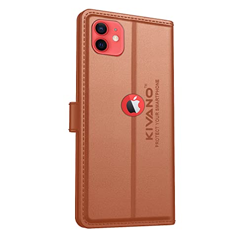 Image of KIVANO Compatible with Apple iPhone 12 Mini Flip Cover | Leather Finish | Inside Pockets & Inbuilt Stand | Shockproof Wallet Style Magnetic Closure Back Cover Case