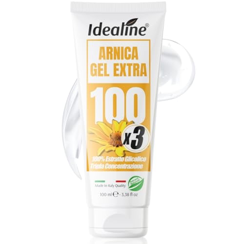 Arnica Gel Extra Forte 100ml, Arnica per Cavalli Uso Umano 100% Estratto Glicolico Puro con Menta Piperita, Arnica Gel Forte per Sollievo Muscoli e Articolazioni, Arnica Montana Made in Italy