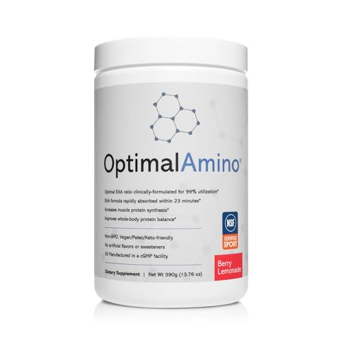 OptimalAmino Best Pre/Post Workout Recovery Drink 99% Utilization Essential Amino Acid Supplement NSF Certified for Sport Certified