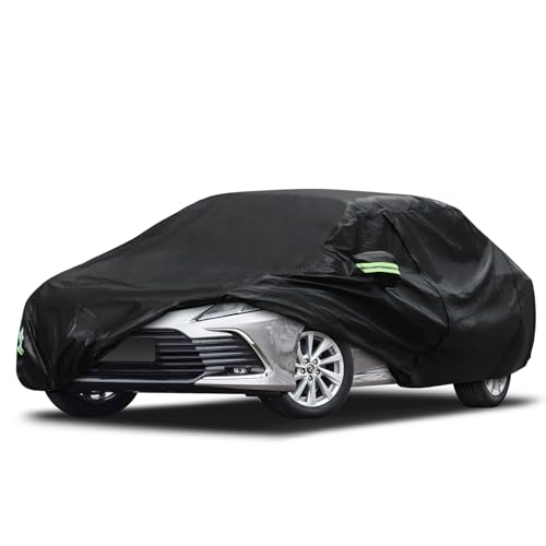 Image of Car Cover Custom Fit for Toyota Camry 1996-2026, for Honda Accord 2001-2026, Migaven Waterproof Full Exterior Cover Rain Sun Hail Protection with Door Zipper & Inner Cotton, Black