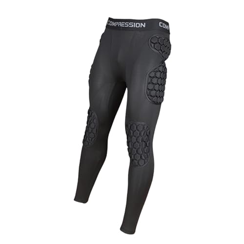 Gralara Pantalones de protección para porteros de fútbol, ​​para Deportes de Contacto, con Acolchado de Espuma EVA y Protectores de Rodillas y Muslos, Size M