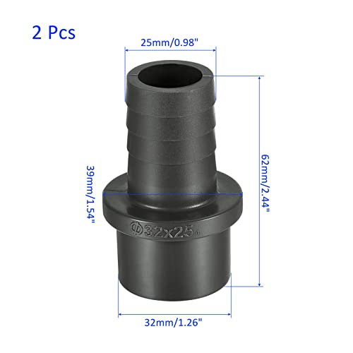 M METERXITY 2 Pack PVC Pipe Fitting, Water Tube Connector, 25mm Barb Straight Pipe Joint - Image 3