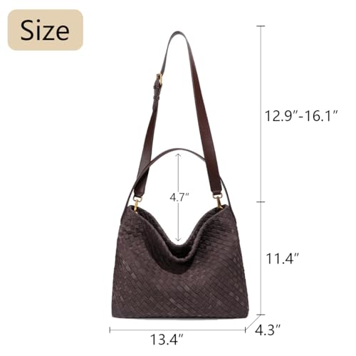 Bolso Tote de mujer trenzado en ante estilo media luna miniatura 6