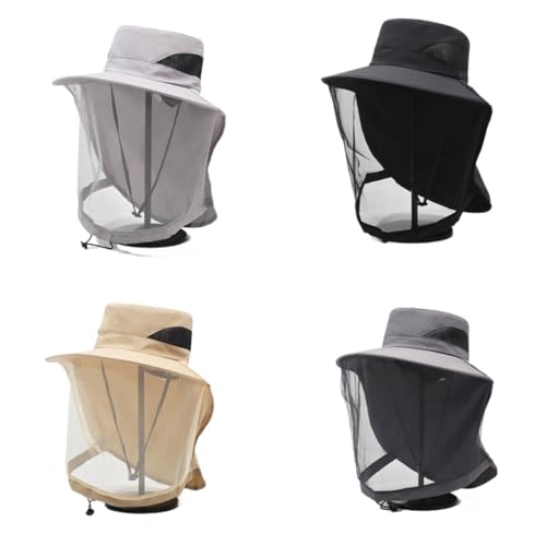 Sombrero mosquitera azul oscuro para proteger el rostro al aire libre 3