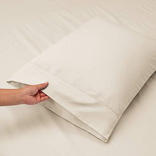 Image of Hearth & Harbor Extra Deep Pocket King Sheet Set, Off White | 4 Piece Bed Sheet Set, Ultra Soft & Breathable, Fits Up to 24 inch Mattress, Hotel Luxury