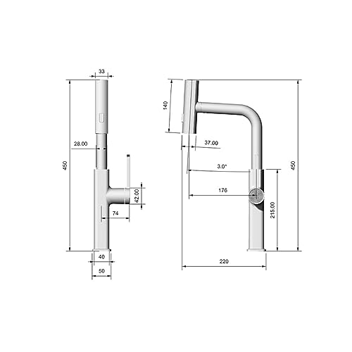Robinet d'évier de cuisine cascade en cuivre avec troisième simulation d'examen de sortie d'eau - 7